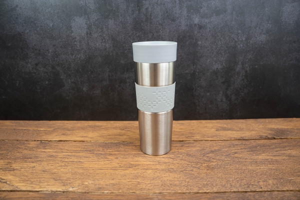 Milu Edelstahl Thermobecher to go - Hellgrau - 450ml